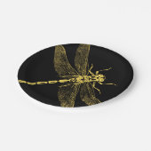 Illustration der Vintagen Libelle II Pappteller (Schrägansicht)