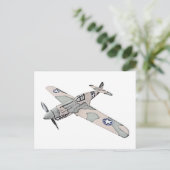 Illustration der Vintagen Luftwaffe P40 Postkarte (Stehend Vorderseite)
