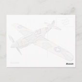 Illustration der Vintagen Luftwaffe P40 Postkarte (Rückseite)