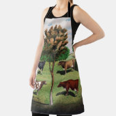 Illustration der Vintagen Milchkühe Schürze (InSitu)