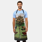 Illustration der Vintagen Milchkühe Schürze (Getragen)