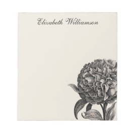 Illustration der Vintagen Peony-Blume Personalisie Notizblock