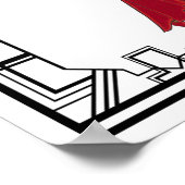 Illustration der Vintagen Red Fur Coat Retro Mode Poster (Ecke)