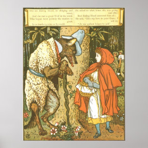 Illustration der Vintagen Rotkäppchen (1915) Poster