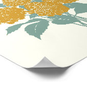 Illustration der Vintagen Senfgelben Blume Poster (Ecke)