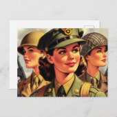 Illustration der Vintagen Soldatin Postkarte (Vorne/Hinten)