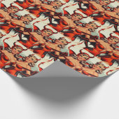Illustration der Vintagen Teufelsmädchen Geschenkpapier (Ecke)