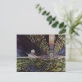 Illustration der Vintagen Weltraumkolonie Postkarte (Stehend Vorderseite)