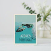 Illustration der Vulkaninsel Azoren Postkarte (Stehend Vorderseite)