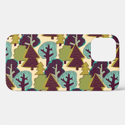 Illustration der Waldfarbdoodle-Bäume Case-Mate iPhone Hülle (Rückseite (Horizontal))