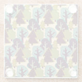 Illustration der Waldfarbdoodle-Bäume Glasuntersetzer (Rückseite)