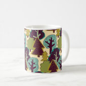 Illustration der Waldfarbdoodle-Bäume Kaffeetasse (VorderseiteRechts)