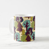 Illustration der Waldfarbdoodle-Bäume Kaffeetasse (Vorderseite Links)
