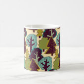 Illustration der Waldfarbdoodle-Bäume Kaffeetasse (Mittel)