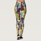 Illustration der Waldfarbdoodle-Bäume Leggings (Rückseite)