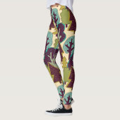 Illustration der Waldfarbdoodle-Bäume Leggings (Links)