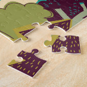 Illustration der Waldfarbdoodle-Bäume Puzzle (Seite)