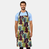 Illustration der Waldfarbdoodle-Bäume Schürze (Getragen)