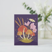 Illustration der Waldlandsmushroom-Flora Postkarte (Stehend Vorderseite)