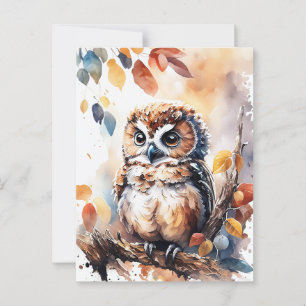 Illustration der Wasserfarbe im Herbst Postkarte