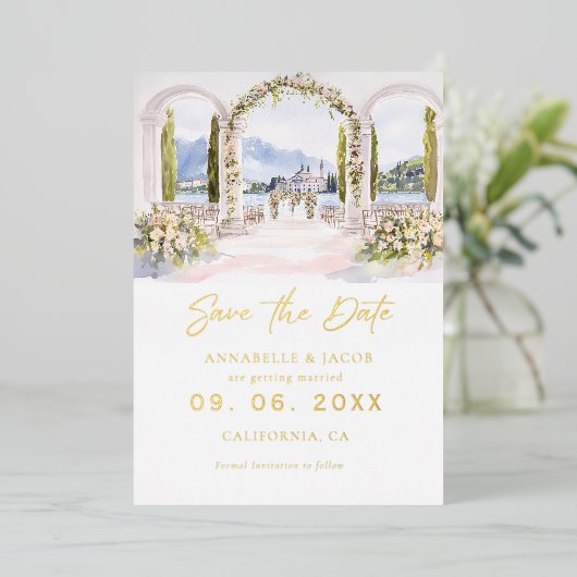 Illustration der Wasserfarben Folieneinladung (Stehend vorne)