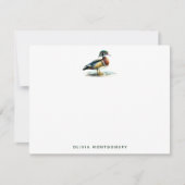 Illustration der Wasserfarben-Holzente Mitteilungskarte (Vorderseite)