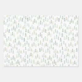 Illustration der Wasserfarben-Pine  Geschenkpapier Set