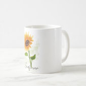 Illustration der Wasserfarben-Sonnenblumen - Helle Kaffeetasse (VorderseiteRechts)