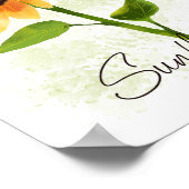 Illustration der Wasserfarben-Sonnenblumen - Helle Poster (Ecke)