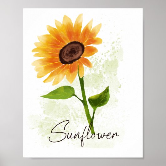 Illustration der Wasserfarben-Sonnenblumen - Helle Poster (Vorne)
