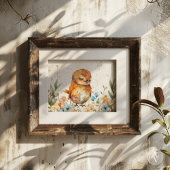 Illustration der Wasserfarben-Vogelwelt Rustikales Poster