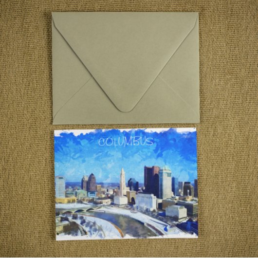 Illustration der Wasserfarben von Columbus Ohio Ci Postkarte