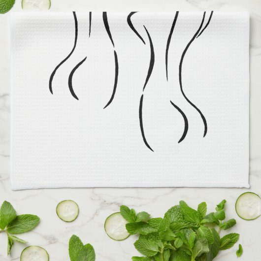 Illustration der weiblichen Kunst Thunder_Cove Geschirrtuch (Gefaltet)