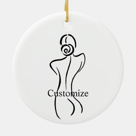 Illustration der weiblichen Kunst Thunder_Cove Keramik Ornament (Hinten)