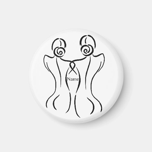Illustration der weiblichen Kunst Thunder_Cove Magnet (Vorne)