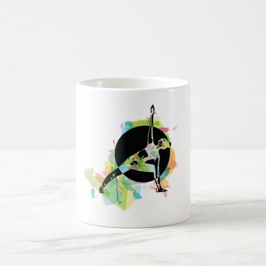 Illustration der weiblichen Stretching Kaffeetasse (Mittel)