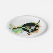 Illustration der weiblichen Stretching Pappteller (Schrägansicht)