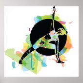 Illustration der weiblichen Stretching Poster (Vorne)