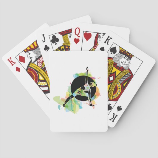 Illustration der weiblichen Stretching Spielkarten (Rückseite)