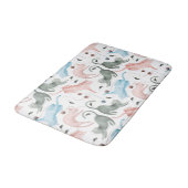 Illustration der weichen Aquarellfarben Cats & Gar Badematte (Schrägansicht)