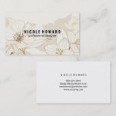 Illustration der weißen Blume Visitenkarte (Vorne/Hinten)