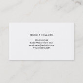 Illustration der weißen Blume Visitenkarte (Rückseite)