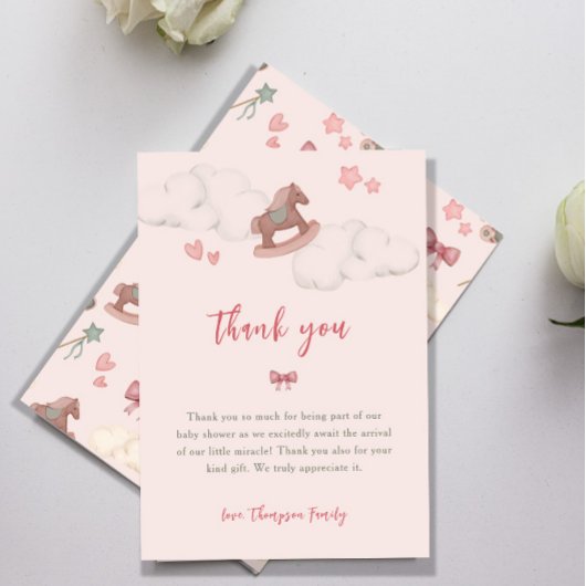 Illustration der Whimsical Boho Horse Cloud Dankeskarte