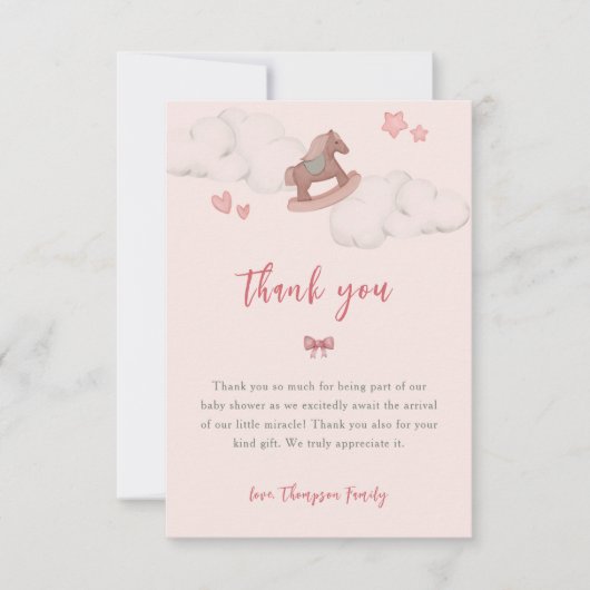 Illustration der Whimsical Boho Horse Cloud Dankeskarte (Vorderseite)