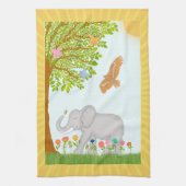 Illustration der Whimsical Elephant Nature Geschirrtuch (Vertikal)
