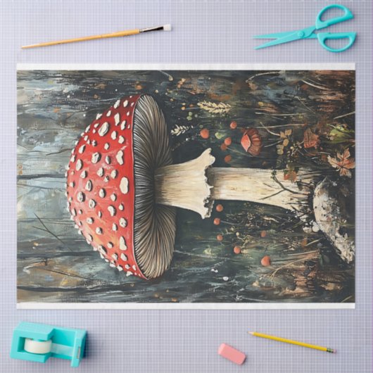 Illustration der Whimsical Red Cap Mushroom Seidenpapier (Basteln)