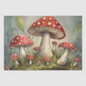 Illustration der Whimsical Red Mushrooms Decoupage Seidenpapier (Vorderseite)