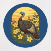 Illustration der wilden Türkei und der Jasmine-Blu Etiketten (Design 1)