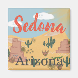 Illustration der Wüste Sedona Arizona Magnet