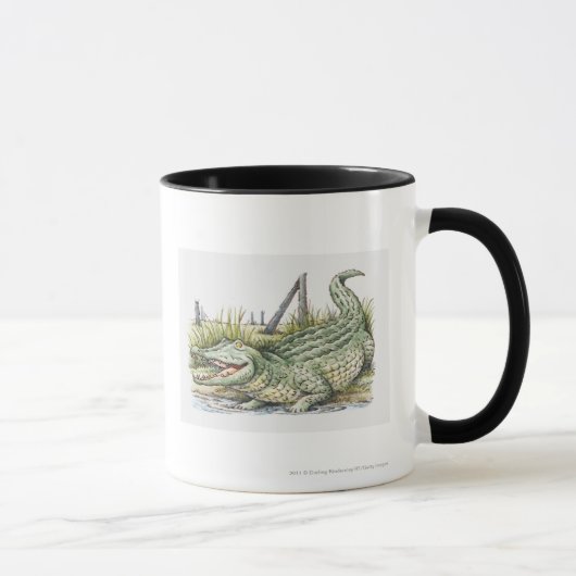 Illustration des Alligators auf dem Ufer Tasse (Rechts)